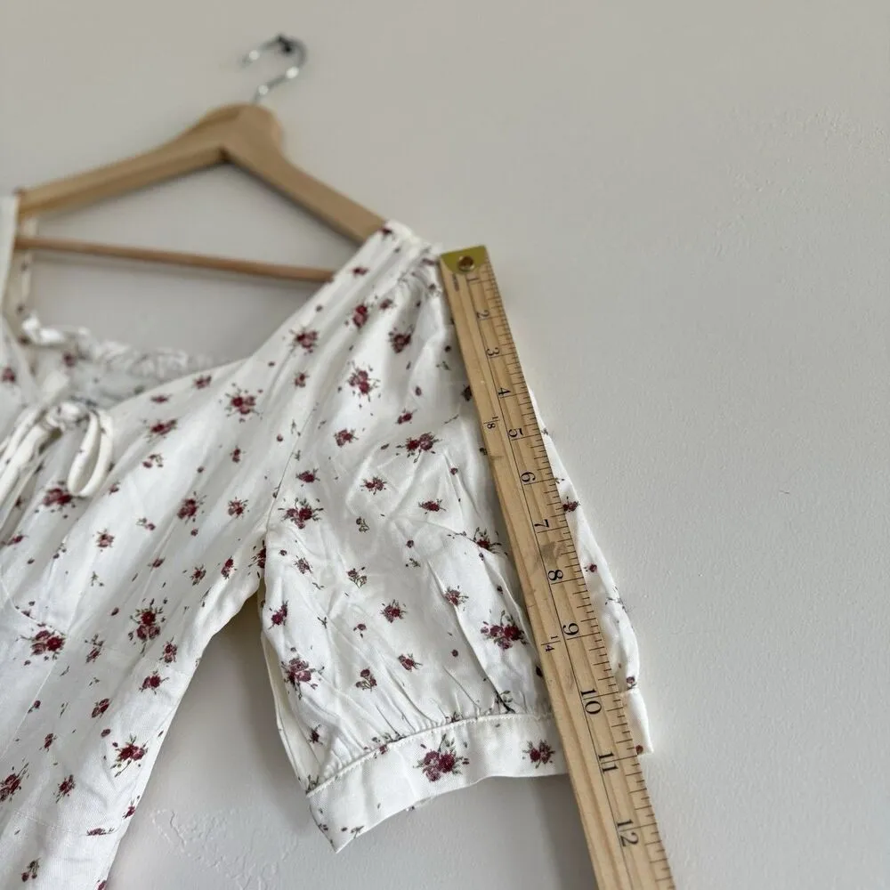 Simple Retro vintage Rosalina Floral Mini Dress coquette romantic floral women M Brown Size M - Image 11