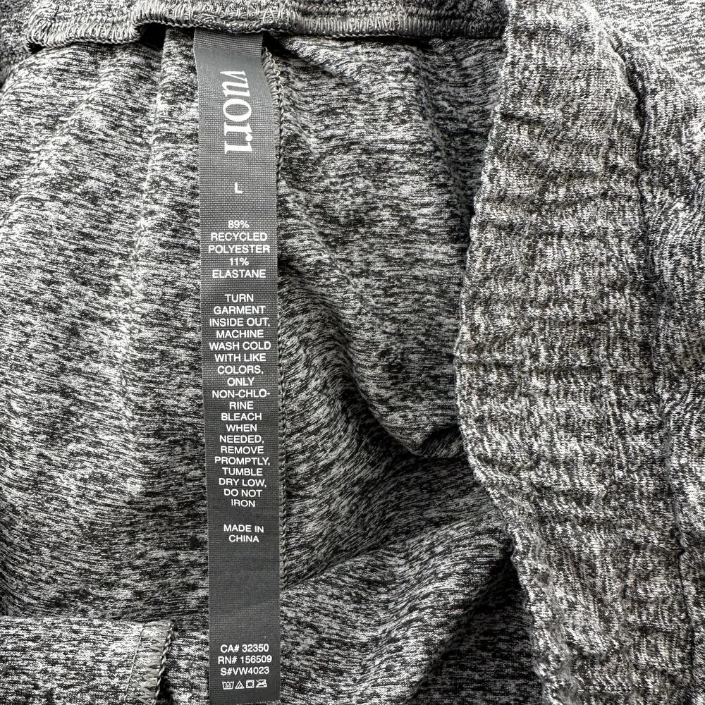 Vuori Pants Halo Essential Wide Leg DreamKnit Pockets Mid Rise Heather Grey L - Image 3