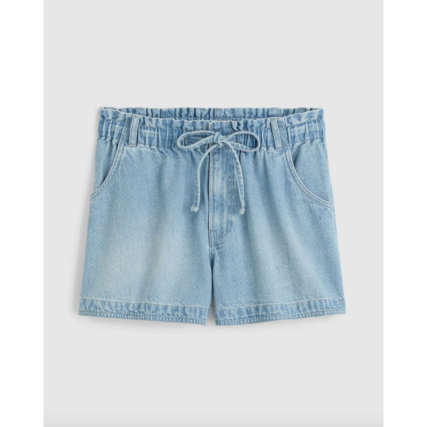 Madewell Tie Waist Denim Shorts Kelleyville Wash Airy Blue Mid Rise Large NWT - Image 6