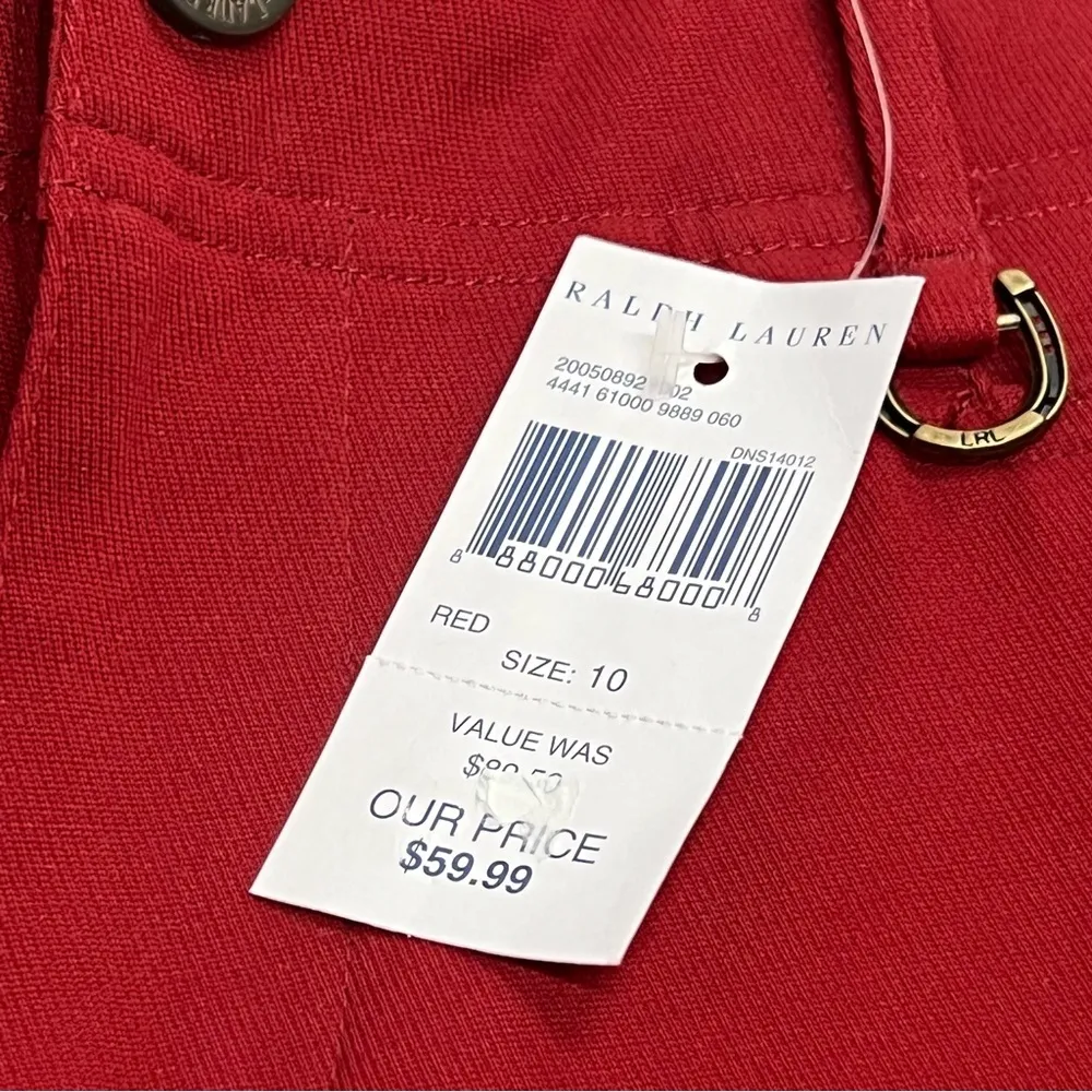 Lauren Ralph Lauren size 10 women’s pants horseshoe logo nwt Red - Image 8