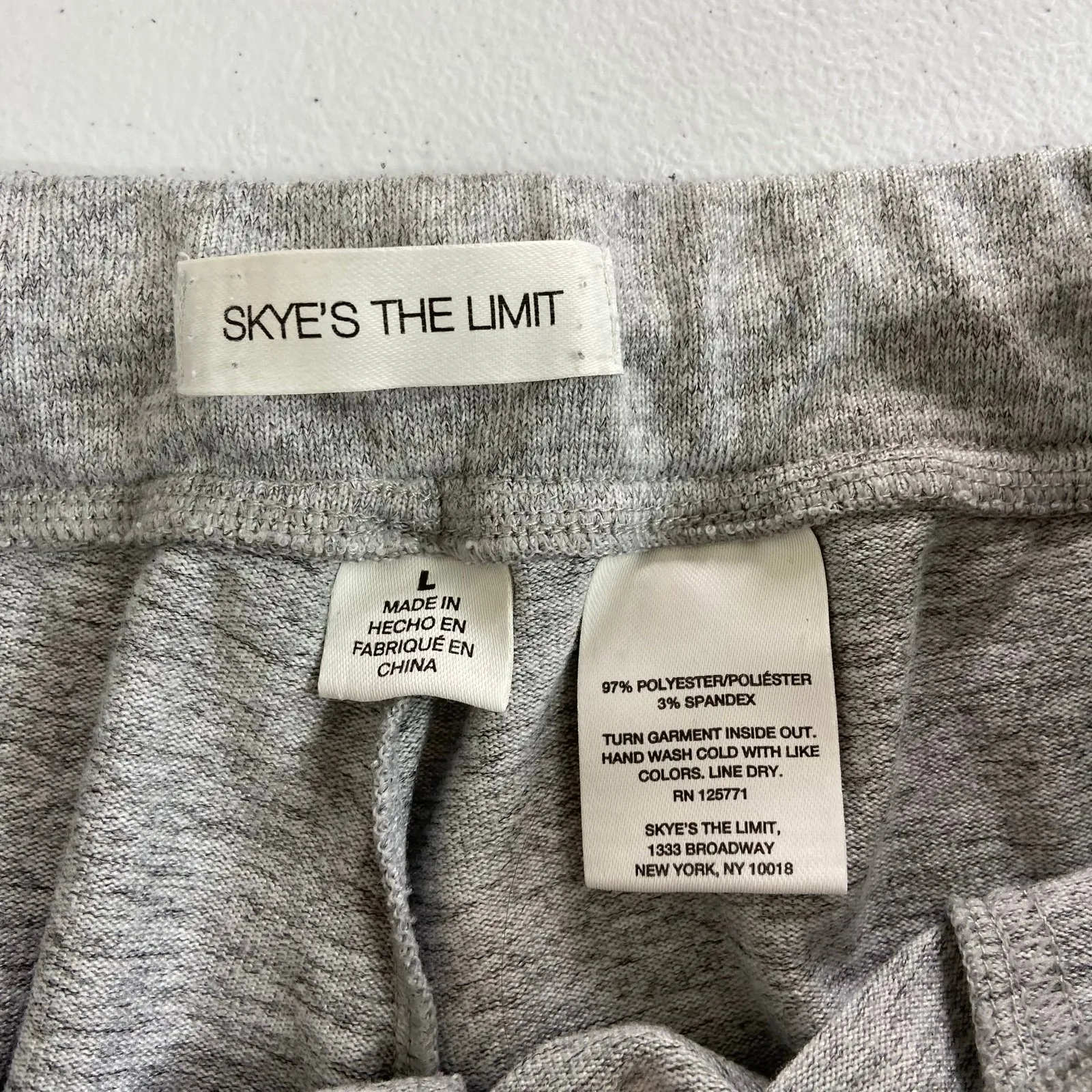 Skye's The Limit‎ women's gray soft knit pocket lounge sweatpants joggers large - Image 7