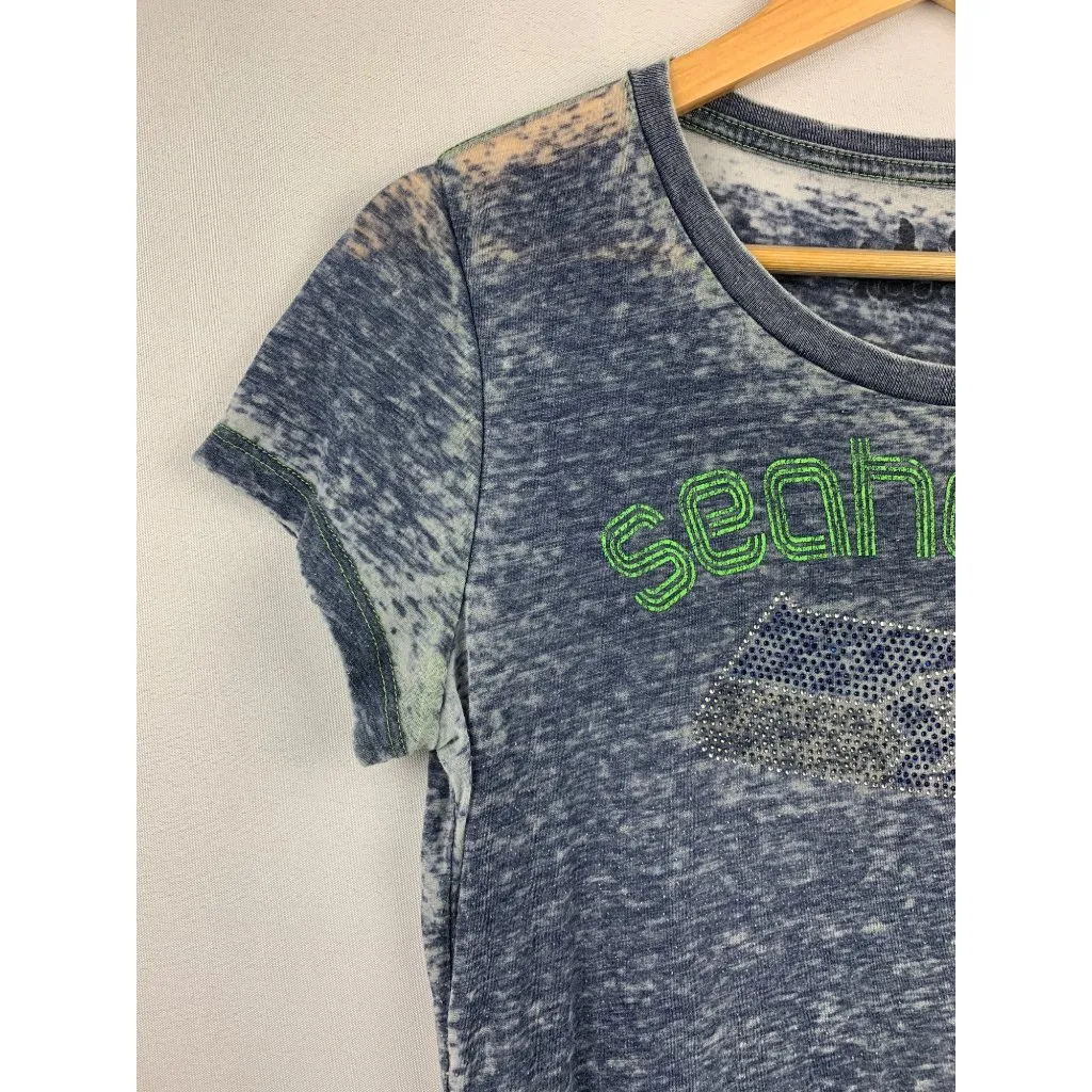Women's Touch Seahawk Bedazzled Shirt Size M Blue Size M - Image 3
