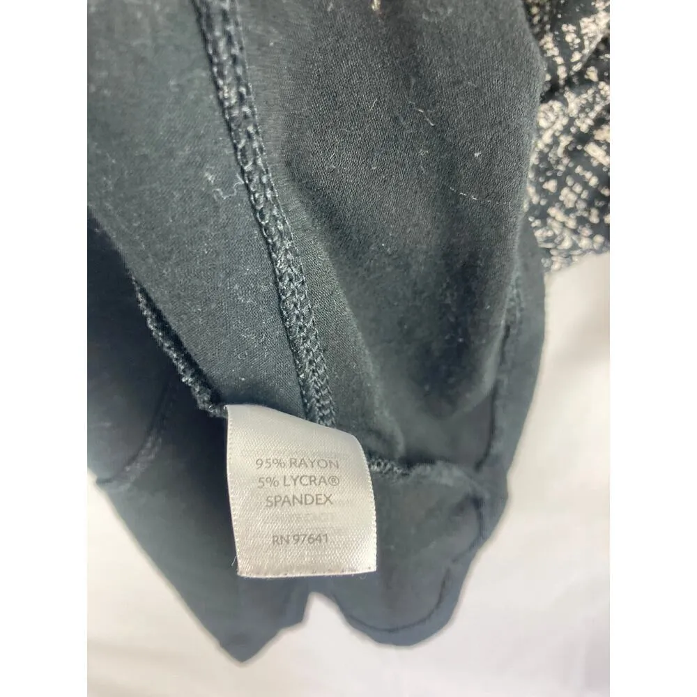 J Jill Wearever Collection Stretch Patterned Asymmetrical Hem Blouse Size Large - Image 5