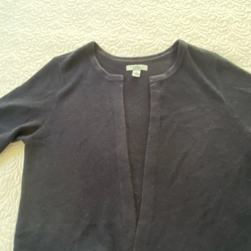 Croft & Barrow Navy Open Front Short Sleeve Cropped Bolero Cardigan Size Small - Image 7