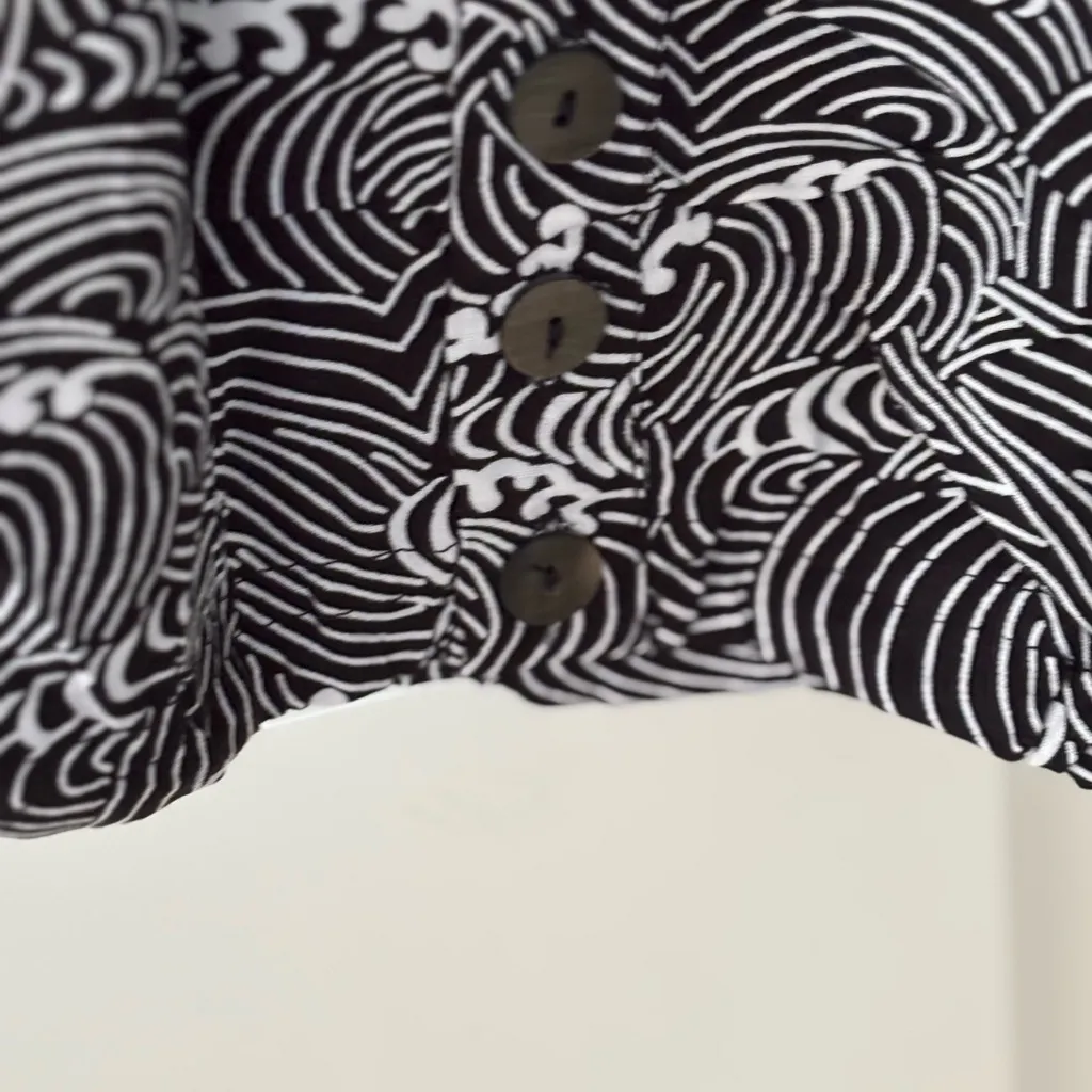 NWT Anna Ocean Tropical Elastic Waist Breezy Pants L‎ Black Size L - Image 5