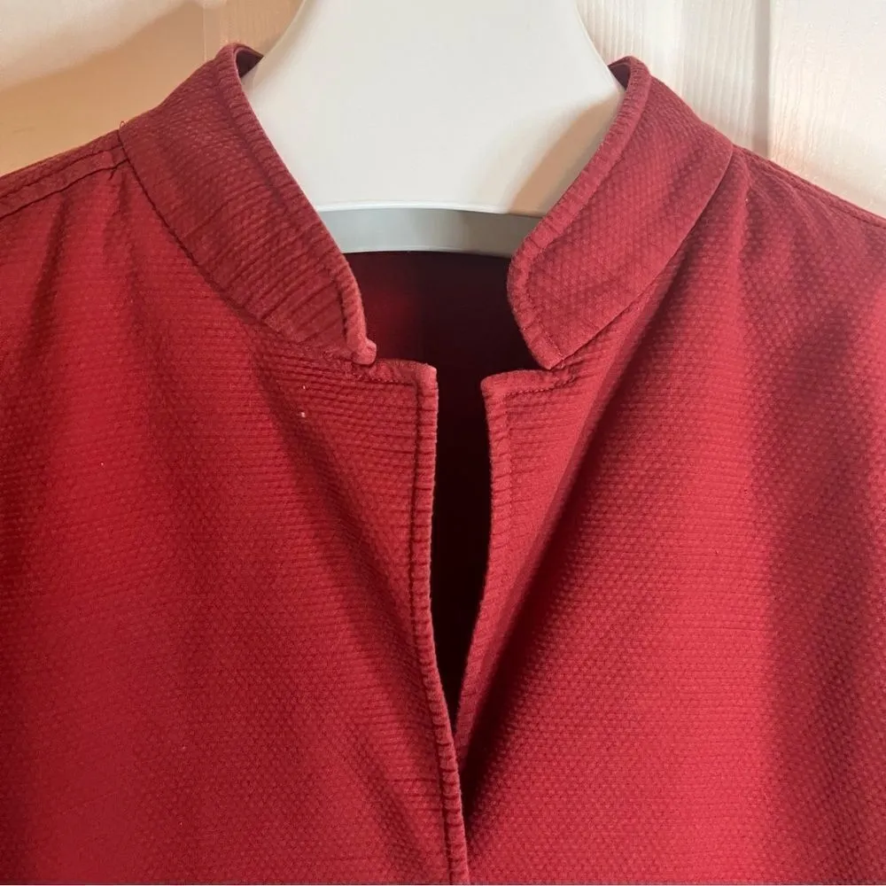 Eileen Fisher Women’s Button Up Light Weight Jacket Cherry Red Size Large Career - Image 5