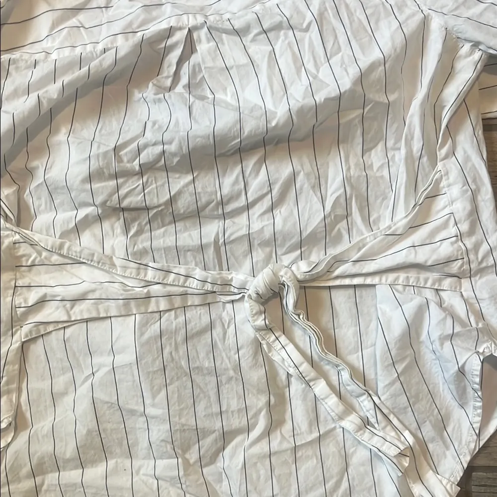 Madewell White Long Sleeve Mandarin Collar Shirt - Image 8