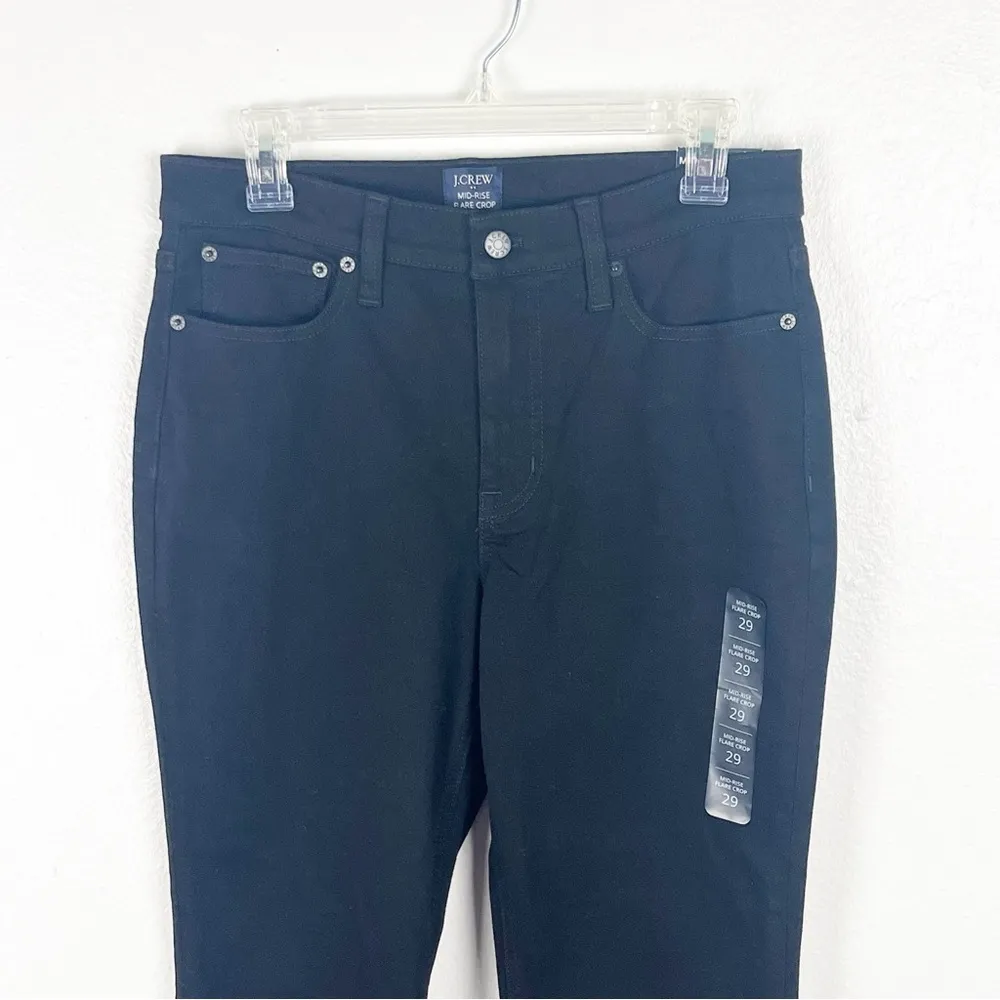 J. CREW Factory Signature Stretch Black Mid Rise Flare Crop Jeans, Size 29 - Image 11