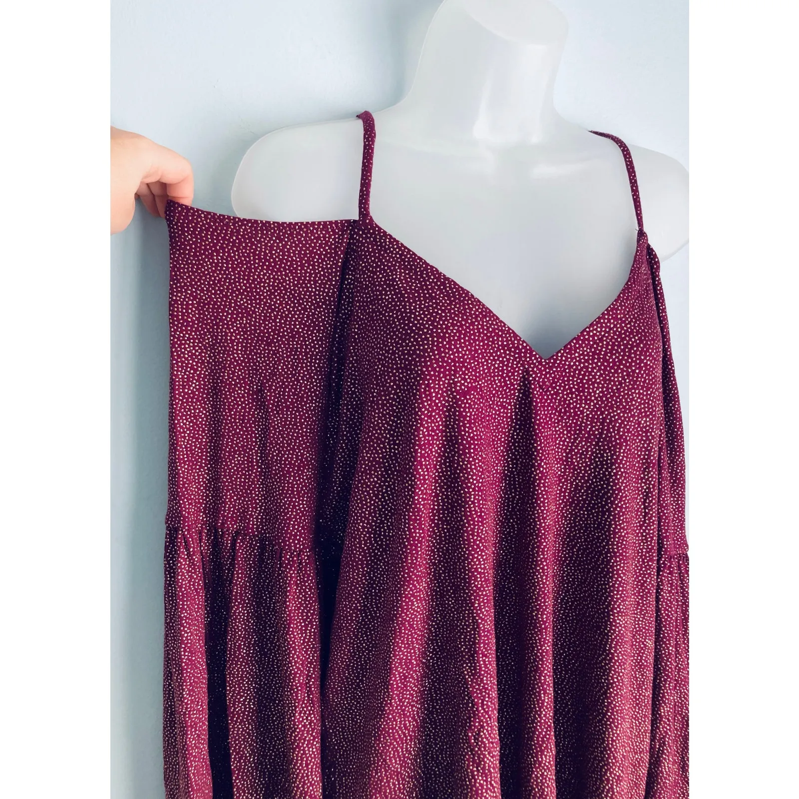 Women’s Long Sleeve Top Bell Sleeve Gold Shimmer Off Shoulder Glamour Coquette - Image 7