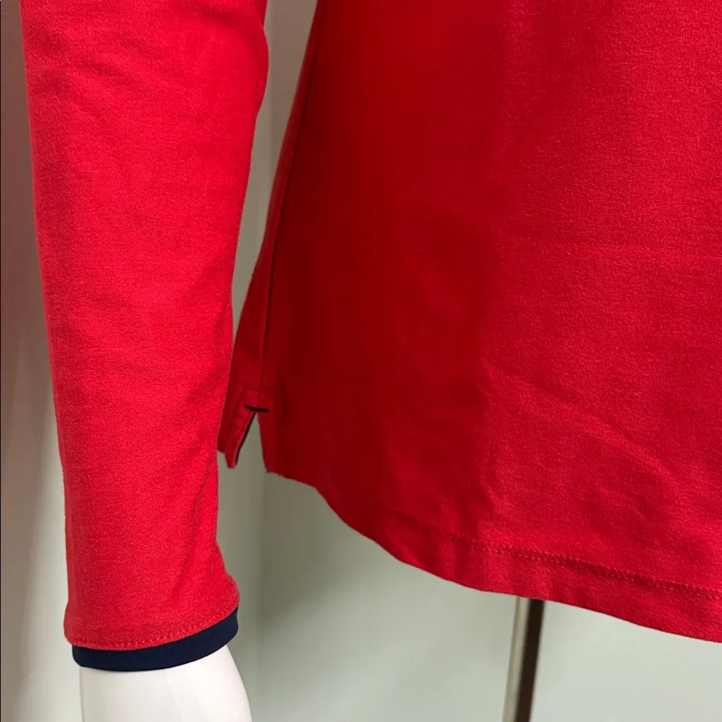 Peter Millar Quarter Zip Pullover Red and Navy Small - Image 2