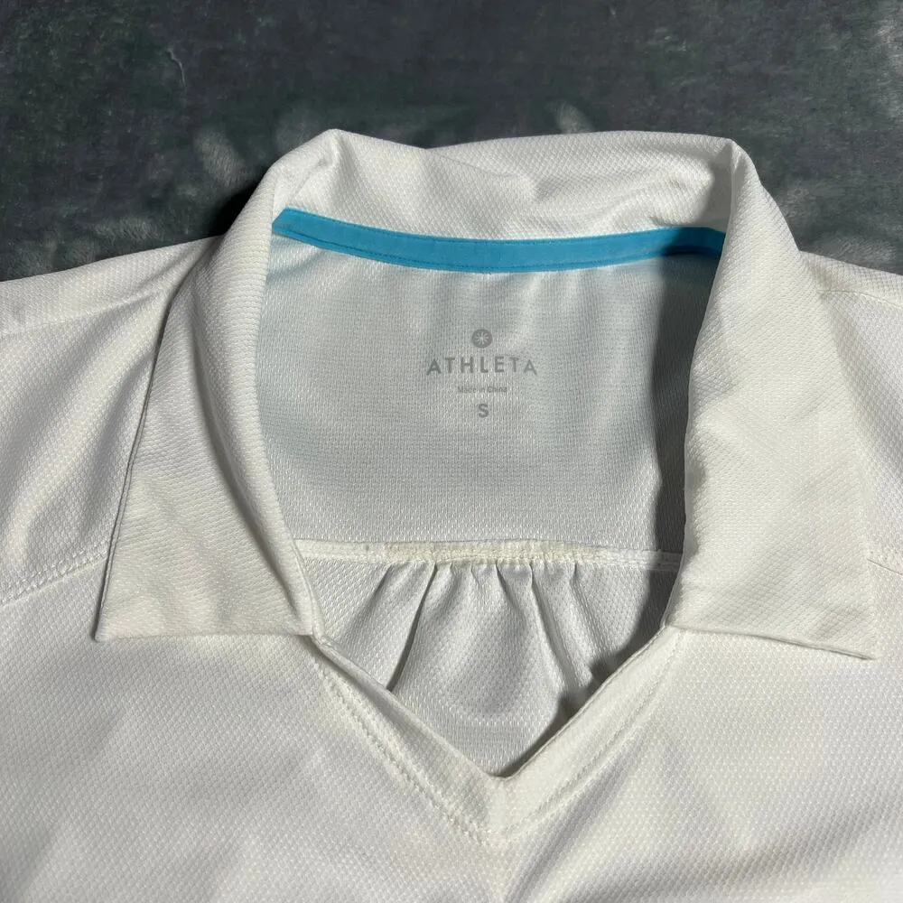 Athleta Birdie Ruched Polo Top Size Small Golf Athletic Sports Athleisure Tennis - Image 3