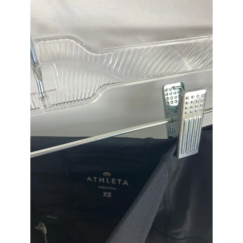Athleta Black Grey Cropped Athletic Leggings Size XS - Image 3