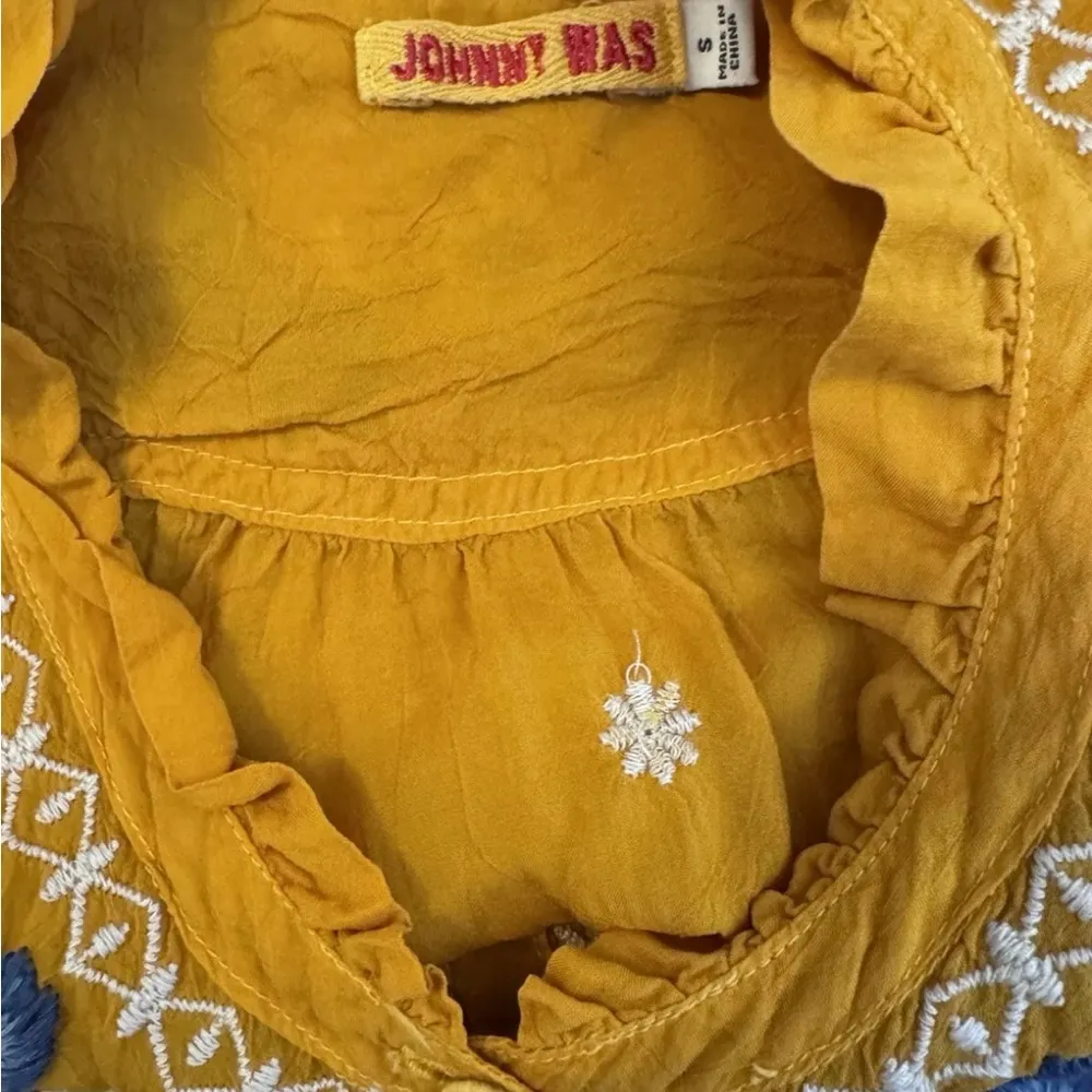 RARE Johnny Was Tove Tove Yellow Floral Embroidered Button Down BlouseSz S XC - Image 11