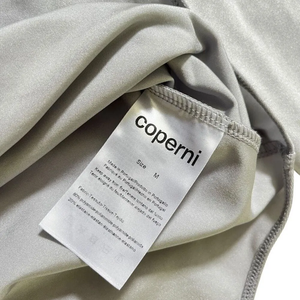 Coperni Twisted Cut Out Jersey Bodysuit in Pearl Grey‎ Gray Size M - Image 11