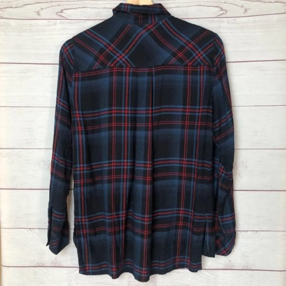 Anthropologie Michael Stars Plaid Relaxed Fit Boyfriend Flannel XS - Image 4