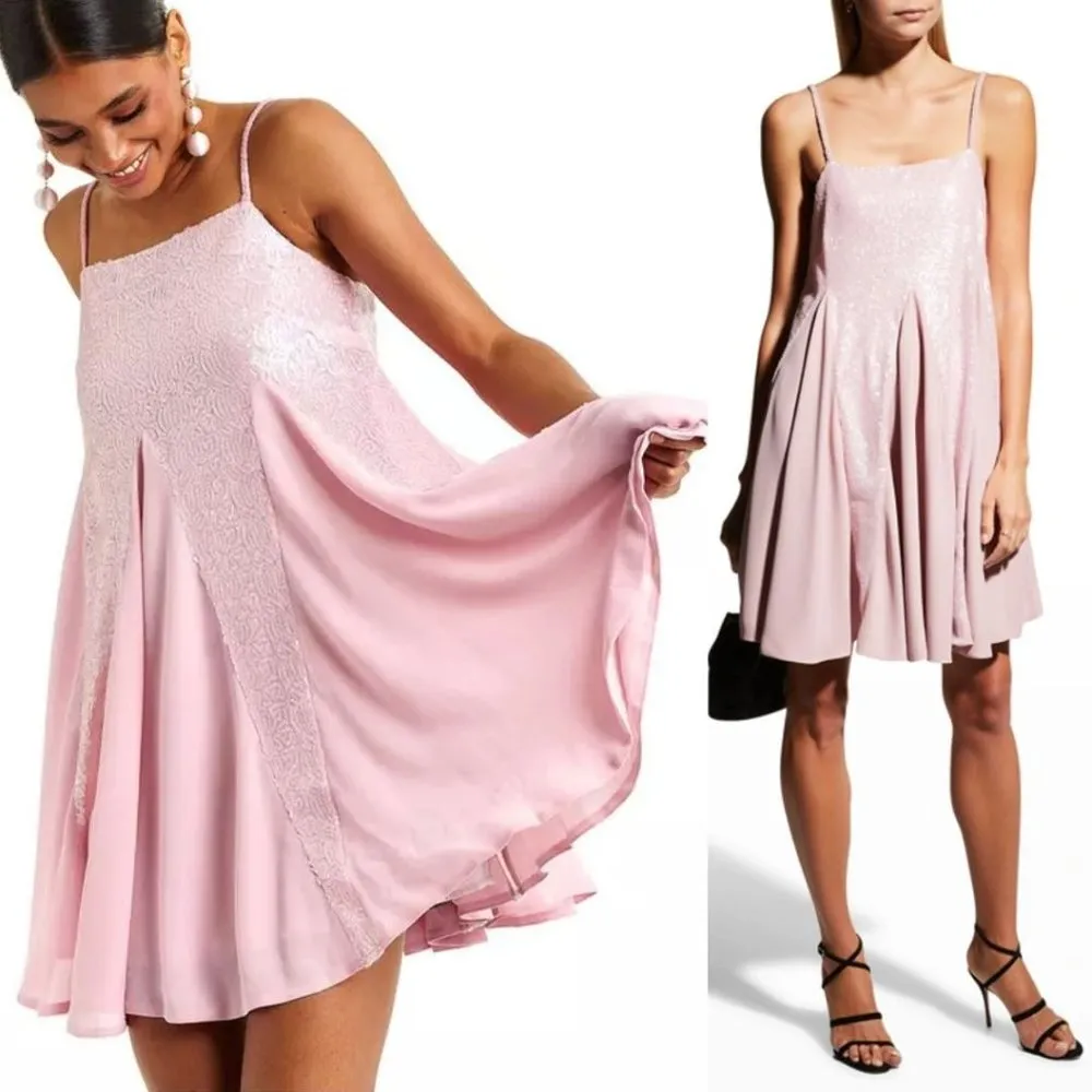 Mestiza New York Margot Sequin Mini Dress Pink Barbiecore Balletcore Sleeveless - Image 4