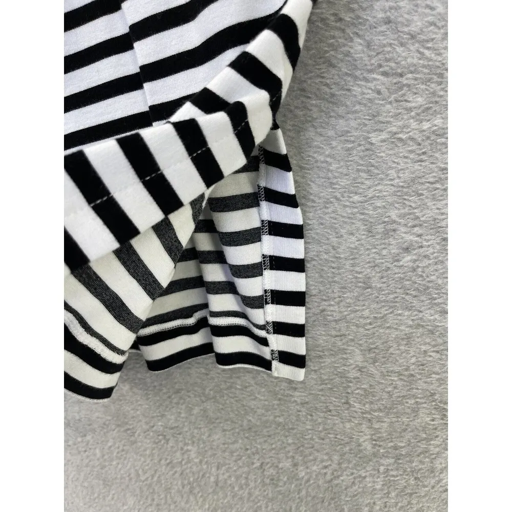 Banana Republic Women's Skirt Striped Side Slit Pull On Size 4 Black White - Image 6