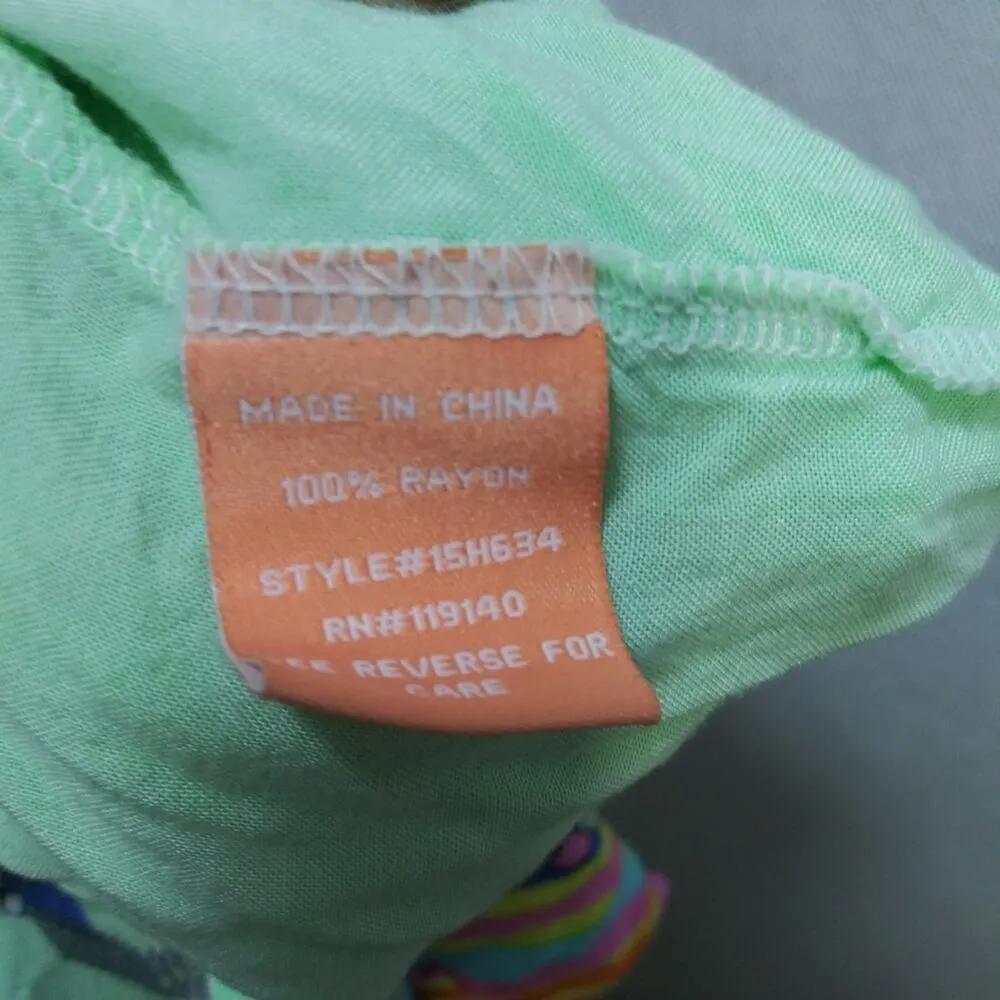 PeachPuff Boho Festival Green Paisley Asymmetrical Skirt Size M Size M - Image 6