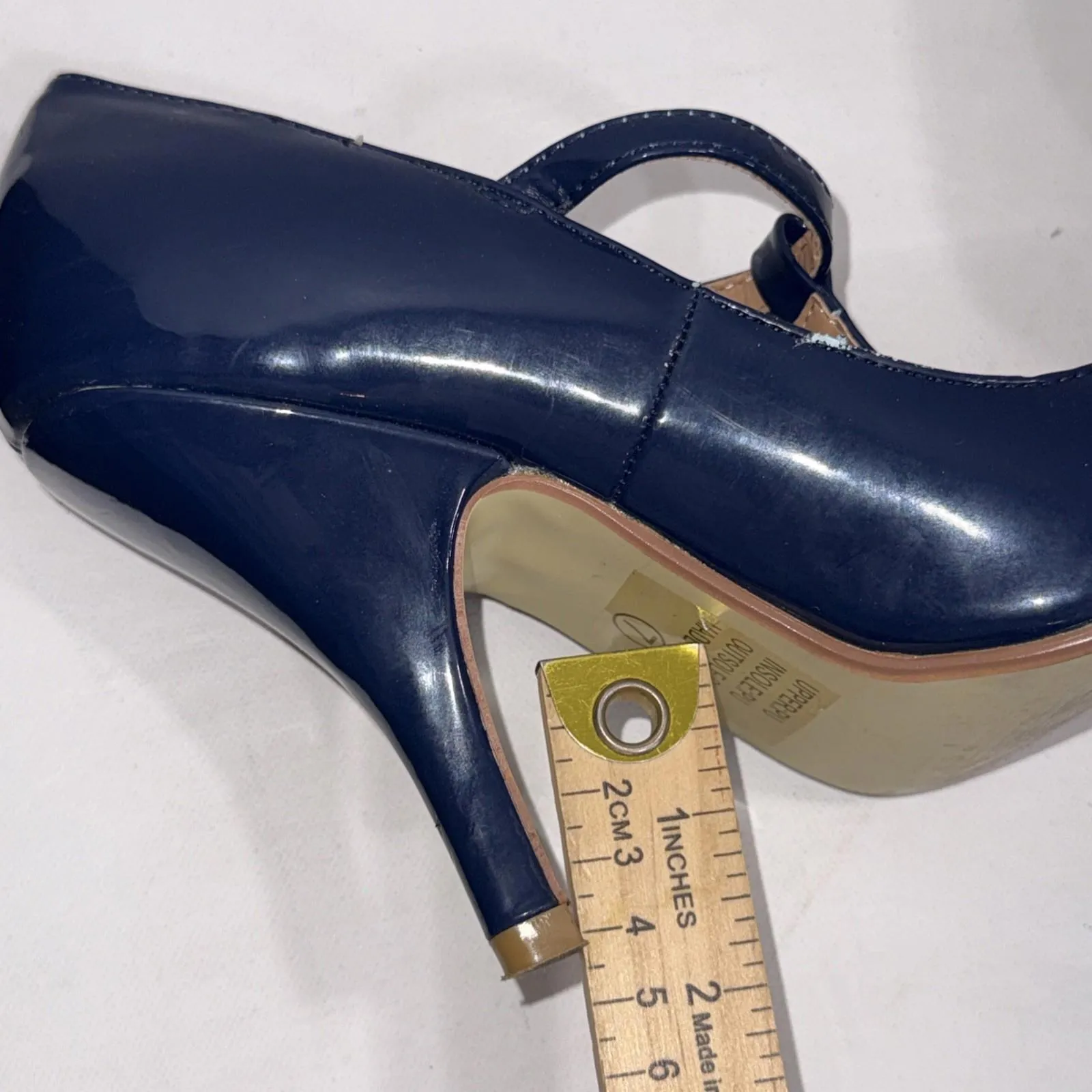 Journee Collection Old Money Business Casual Formal T Strap Stiletto Blue Pumps - Image 14