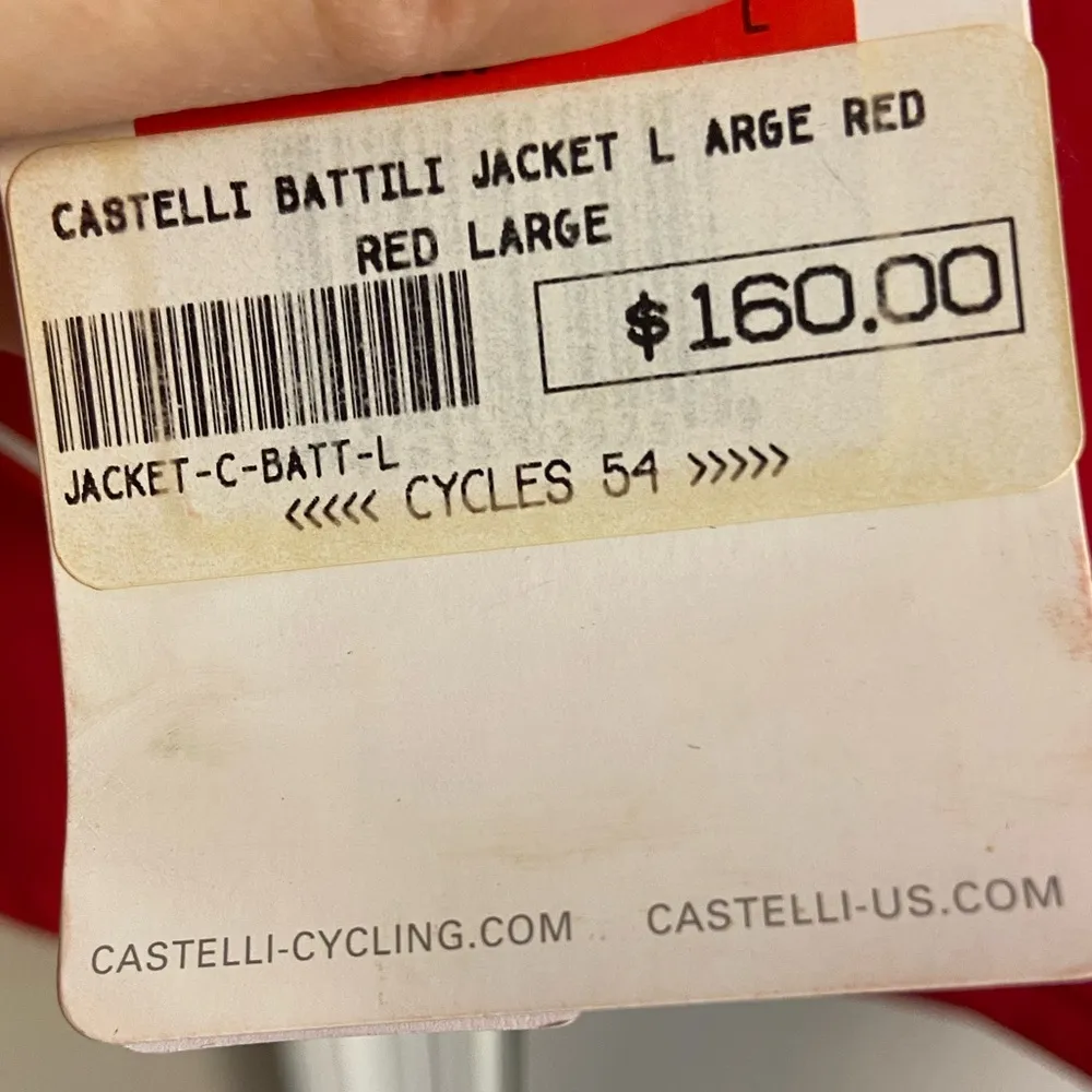 Castelli Batelli cycling 54 jacket wind stopper insulated goretex Large NWT Red - Image 14