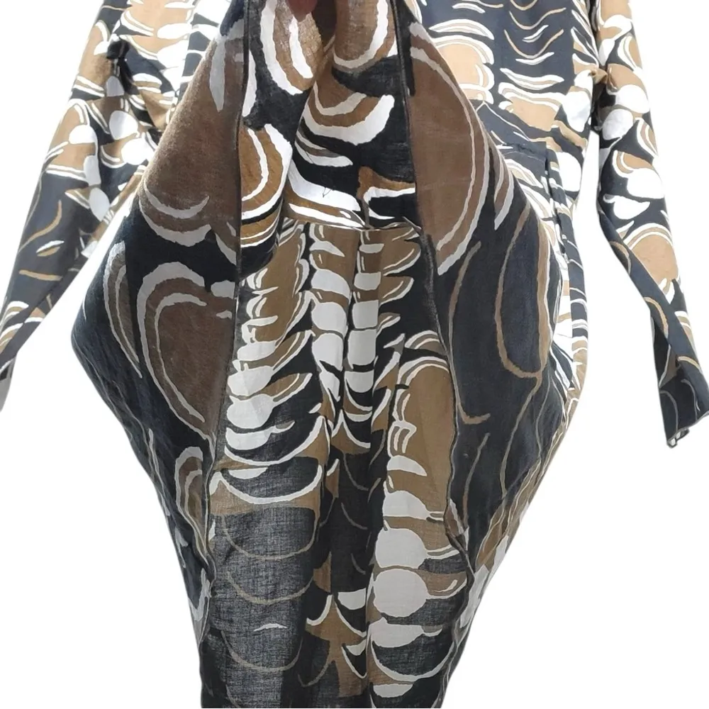 Marni Cotton Tropical Geometric Art To Wear Shift Dress in Multicolor Brown Size 6 - Image 4