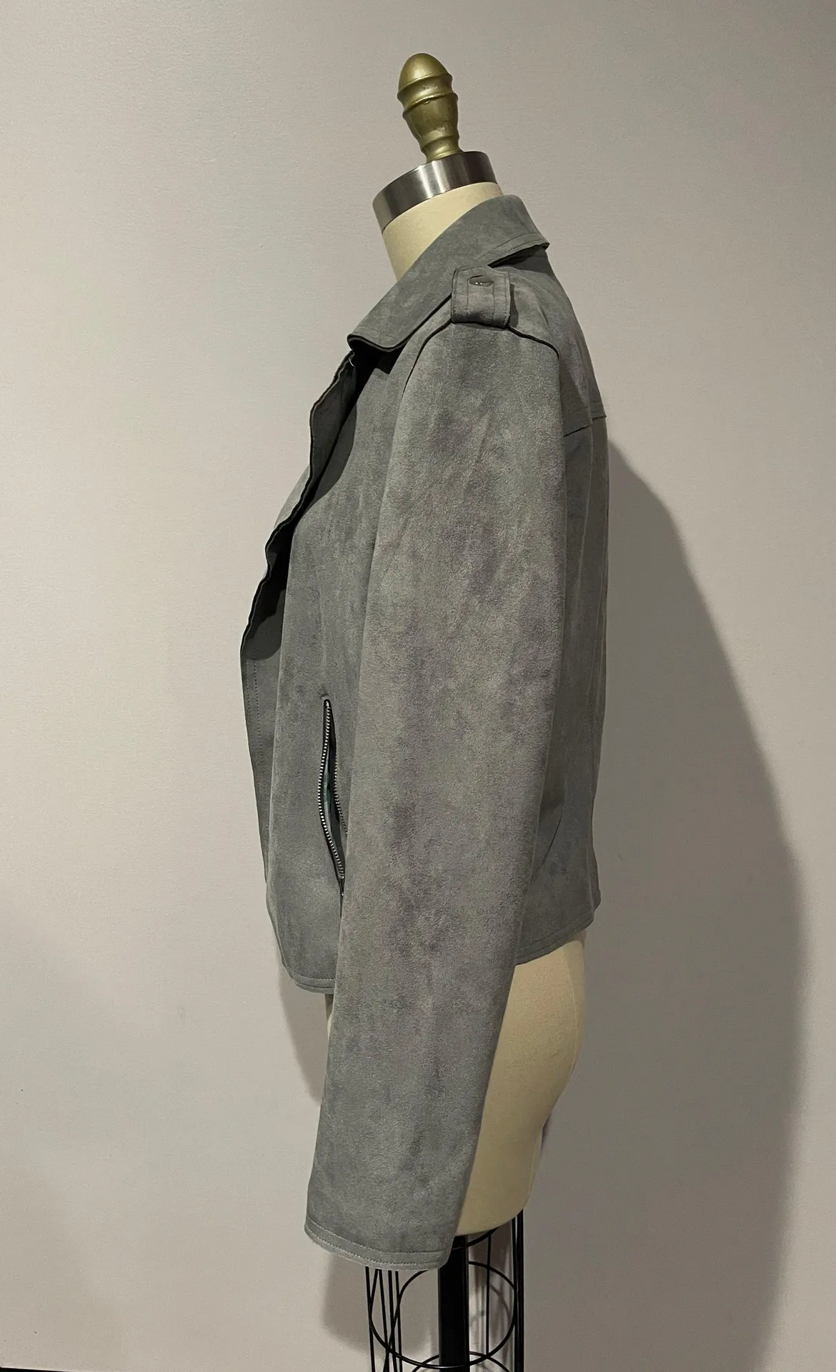 Faux Leather Biker Jacket - S - Image 2