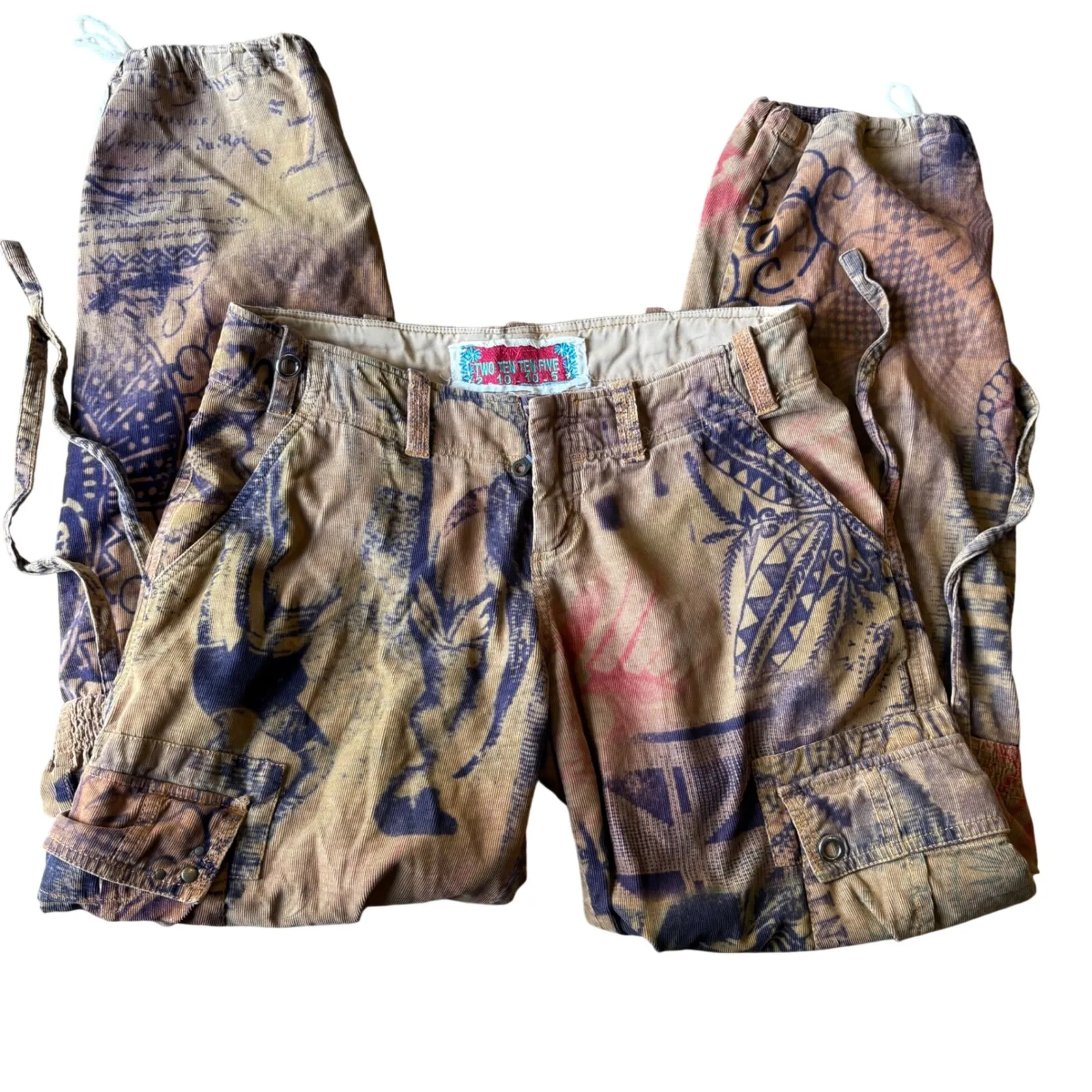 JOHNNY WAS BIYA Green Cargo Printed Pants Size 4 - Image 2