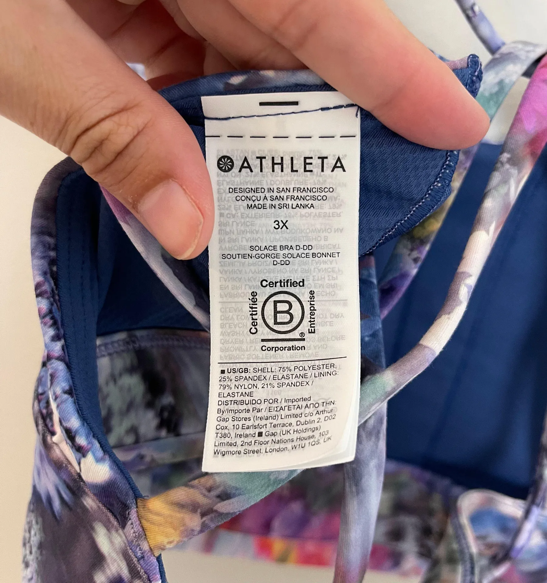 - Solace Bra D-DD Renewed Bloom Chrome Blue Yoga Pilates Barre Workout - Image 7