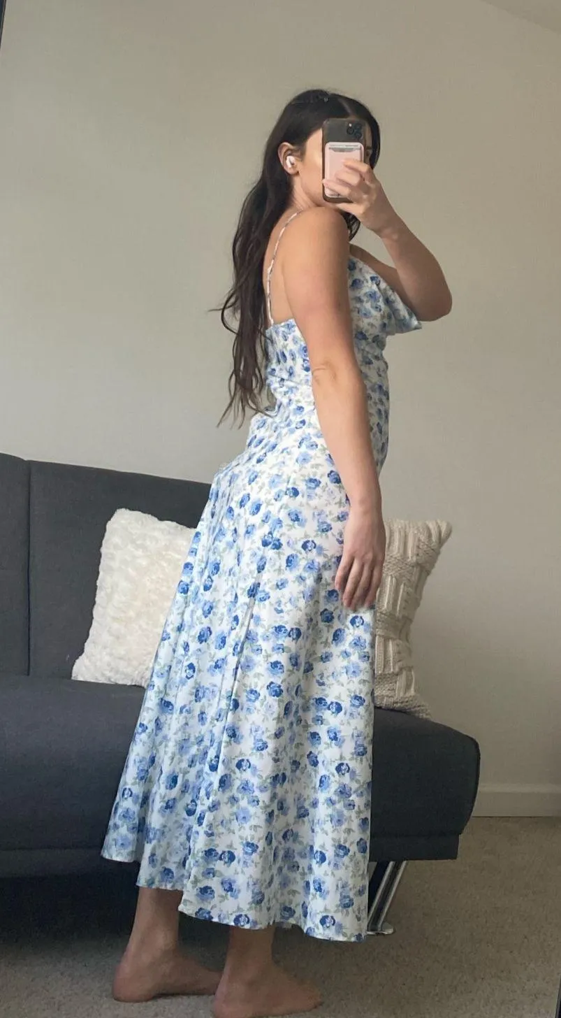 Midi floral dress size 6 Blue - Image 3