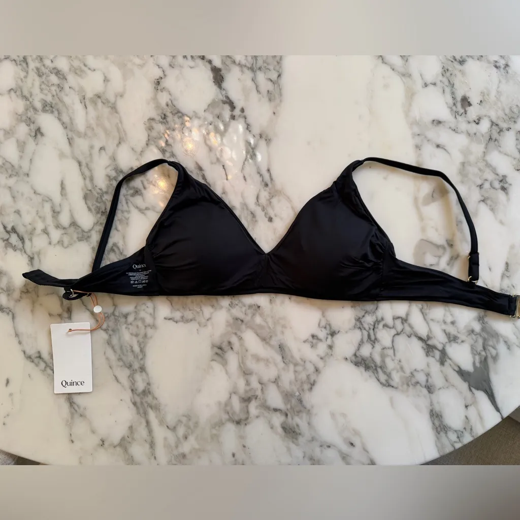 NWT Quince Black Italian v-neck bikini top Sz S - Image 9
