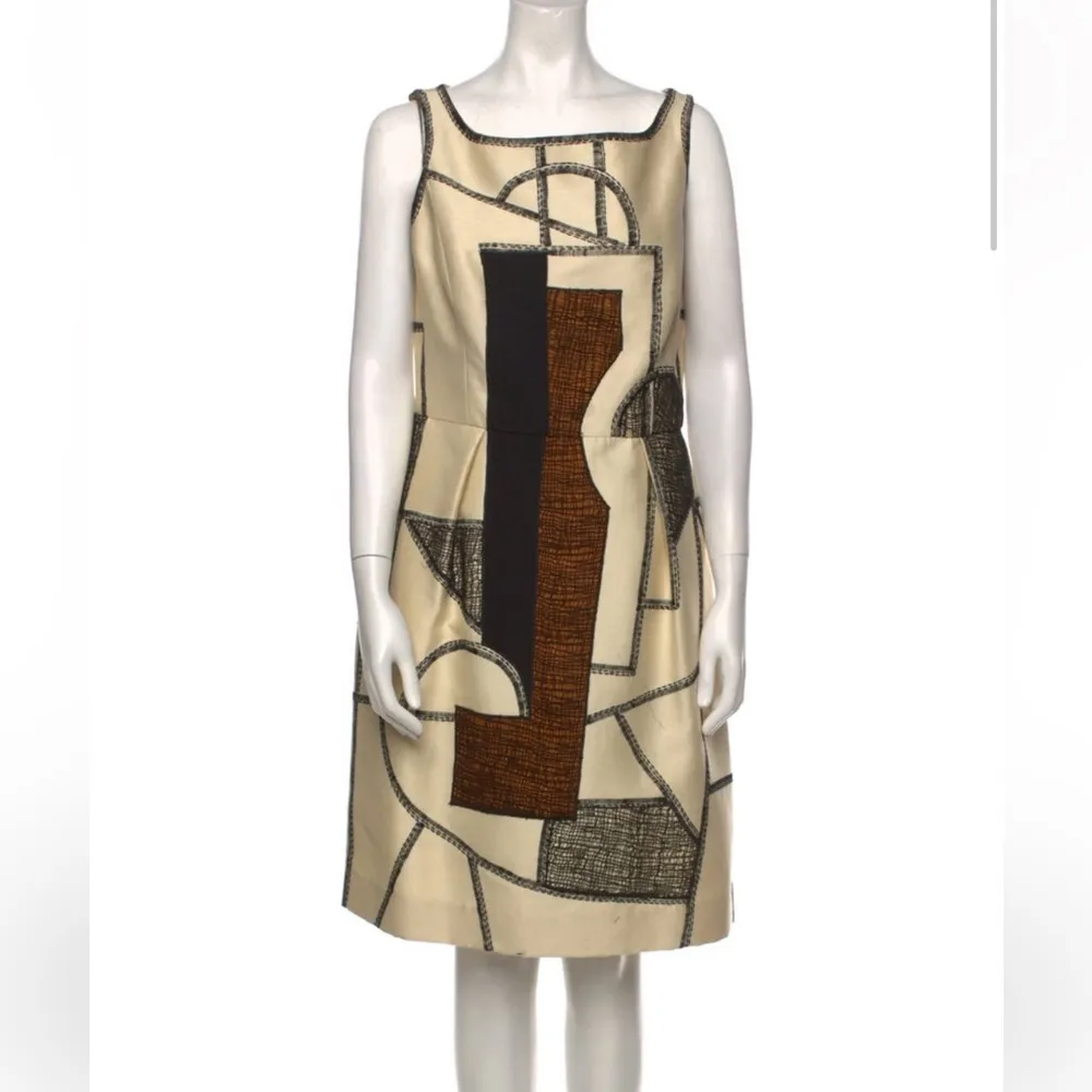 NWOT Oscar de la Renta Abstract Patterned Dress - Image 4