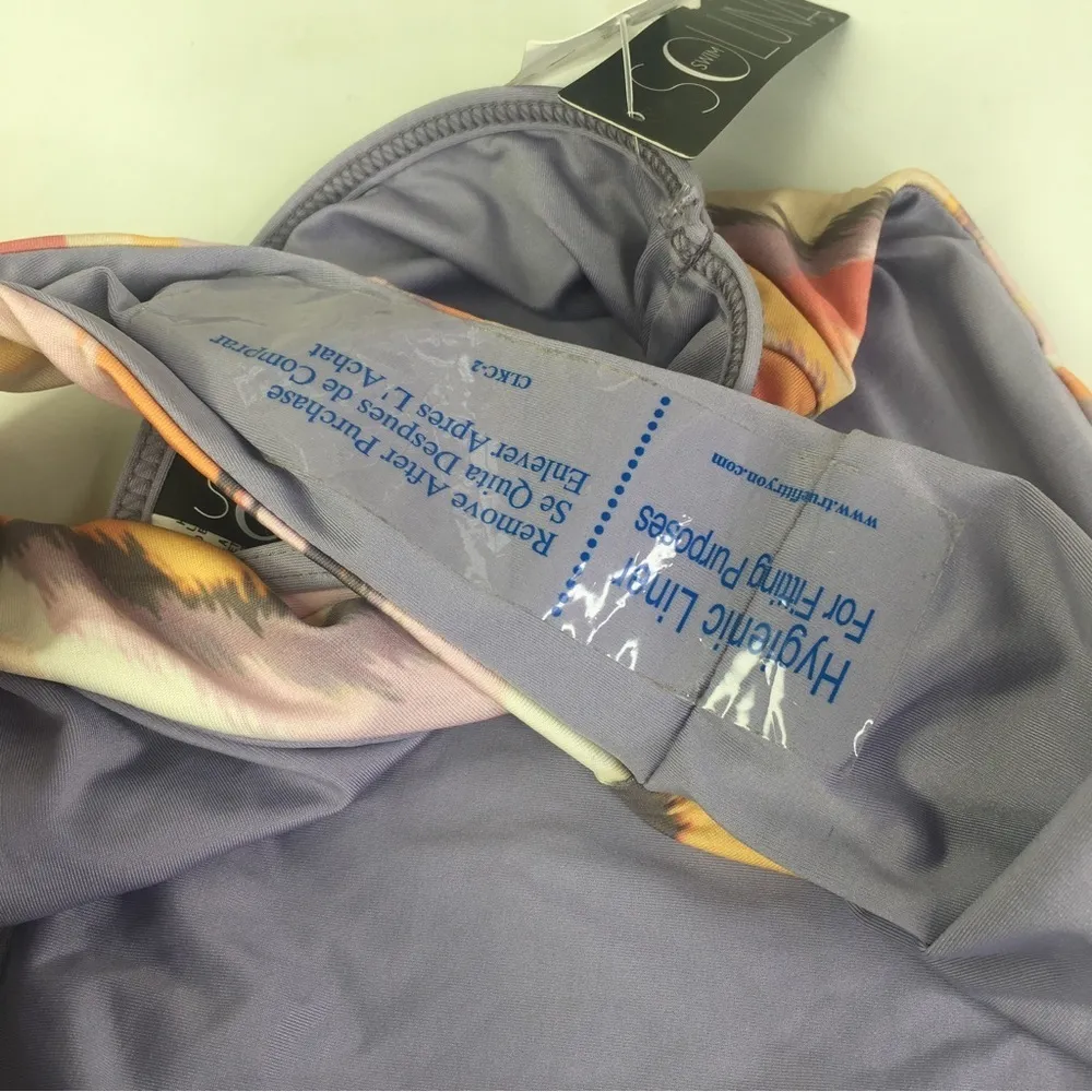 So Luna Swim Ikat high waist bikini bottom size Medium Orange - Image 3