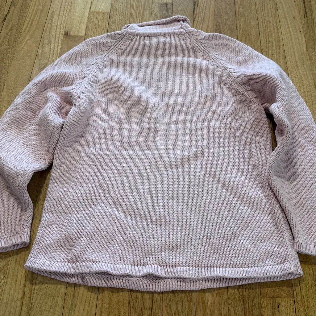 Vintage J. Crew Pink Cotton Rollneck Sweater Sz S - Image 6