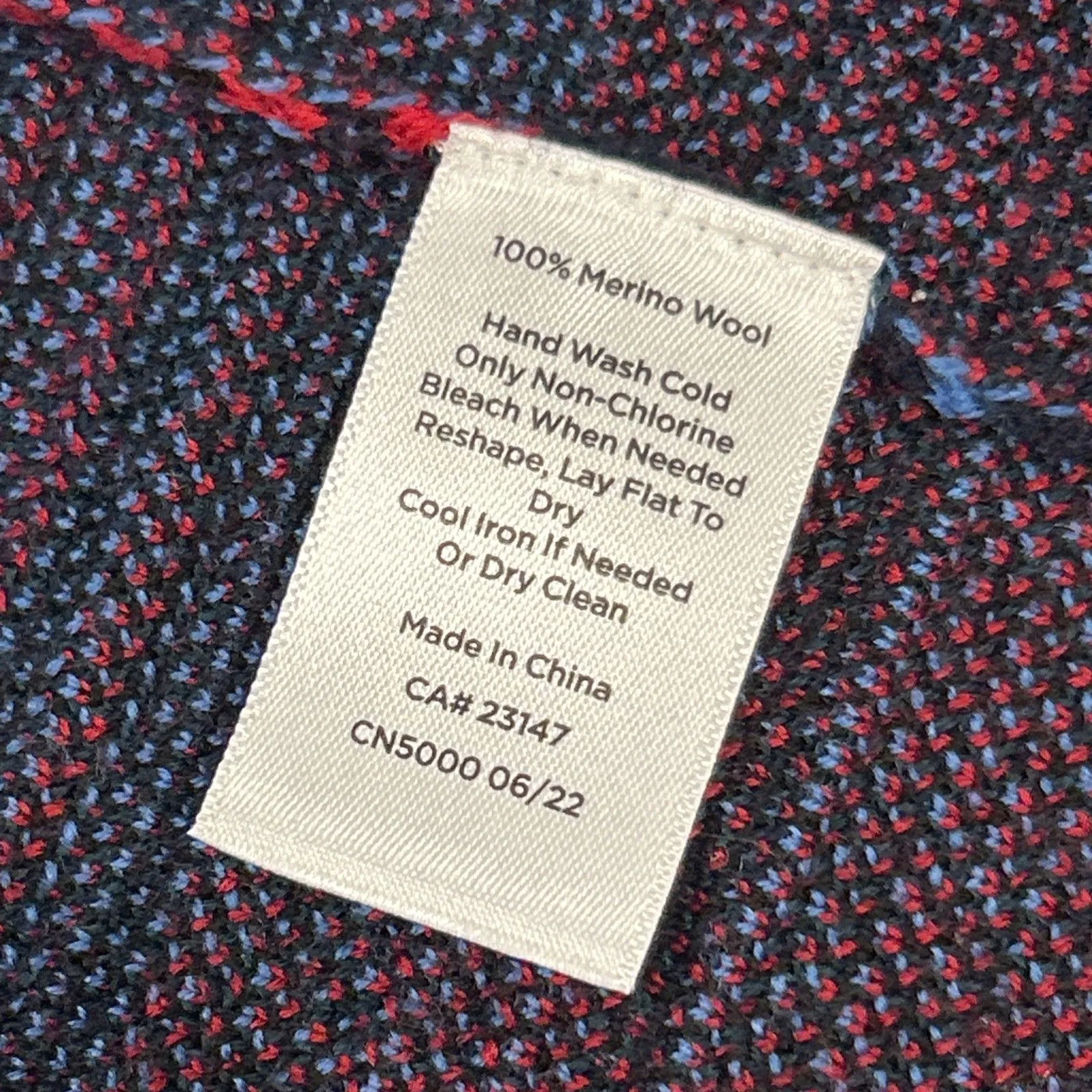 Talbots Sweater Cardigan Womens Medium Merino Wool Plaid Navy Red Career Office - Image 3