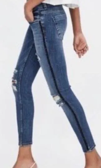 ZARA Sparkle Side Stripe Jeans - Image 2