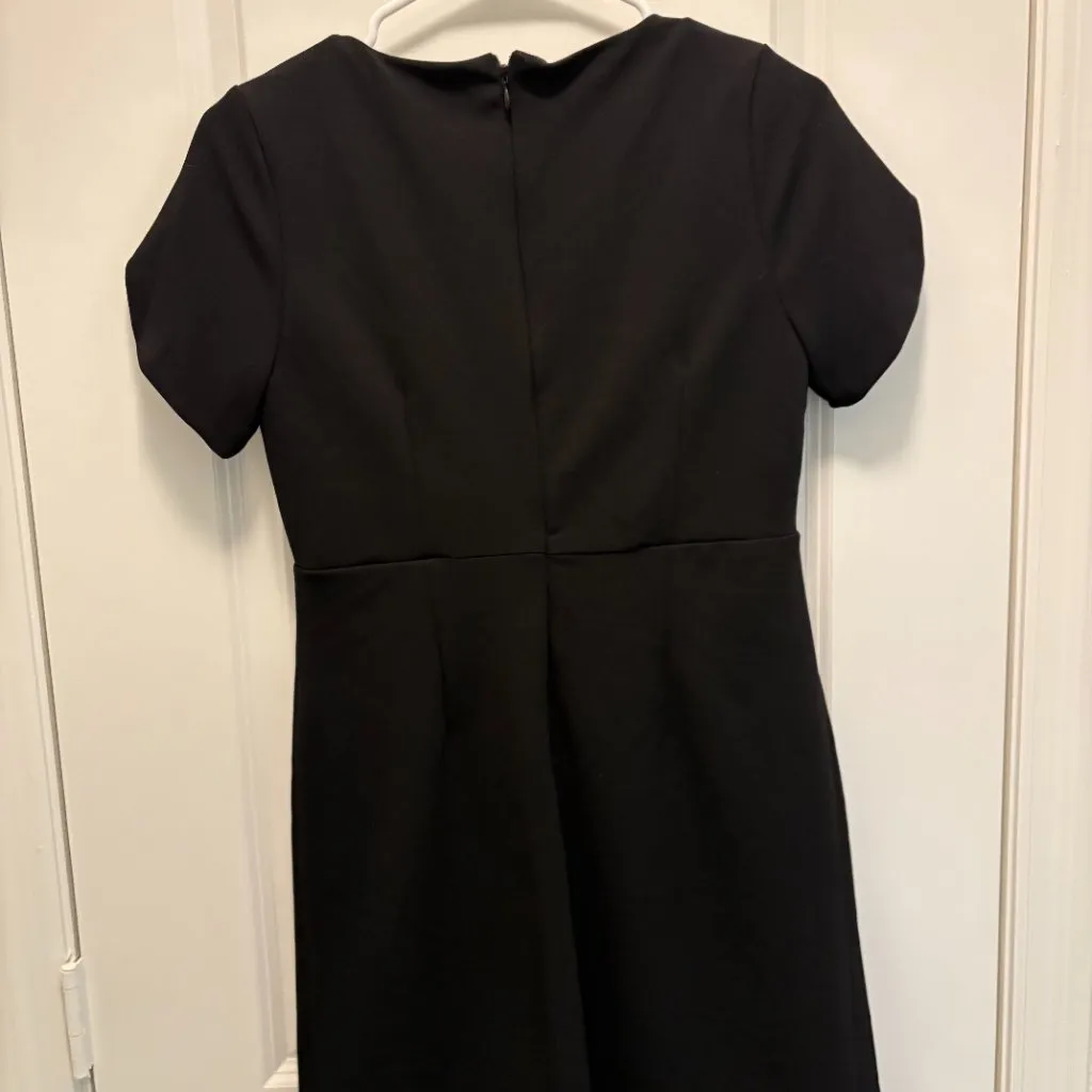 Betsey Johnson Black V-Neck Fit & Flare Dress Size 2 Classic Cherry Lining - Image 4