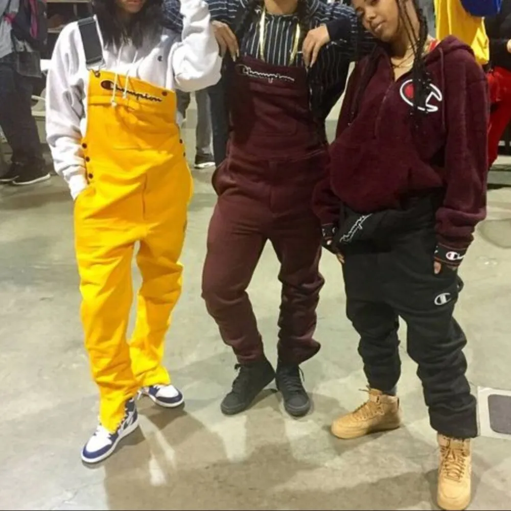 Champion Life™ Super Fleece 3.0 Overalls Size S Unisex Yellow Pockets Sweatpants - Image 3