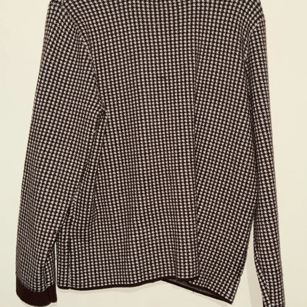 On 34th Brown and White Houndstooth Cardigan Size XL - Image 5
