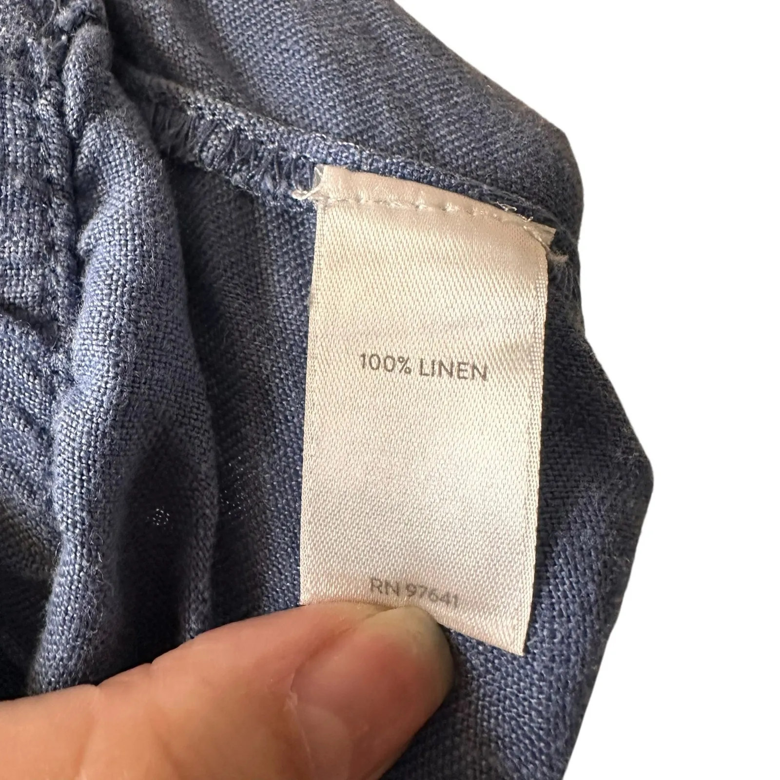 J.Jill Pure Jill 100% Linen Blue Crop Casual Pants Sz 2X Classic Boho Lagenlook - Image 8