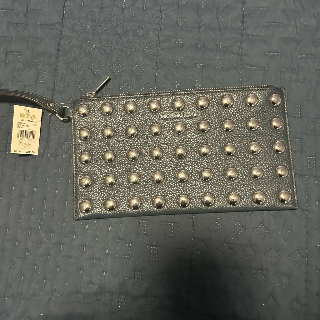 Michael Kors  Navy Leather Wristlet - Image 2