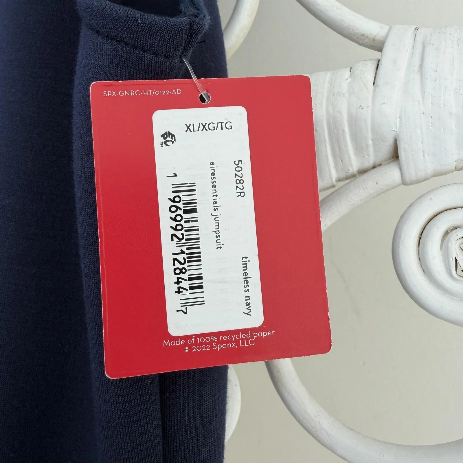 Spanx AirEssentials Jumpsuit Womens XL Navy Sleeveless Wide Leg Travel Lounge - Image 4