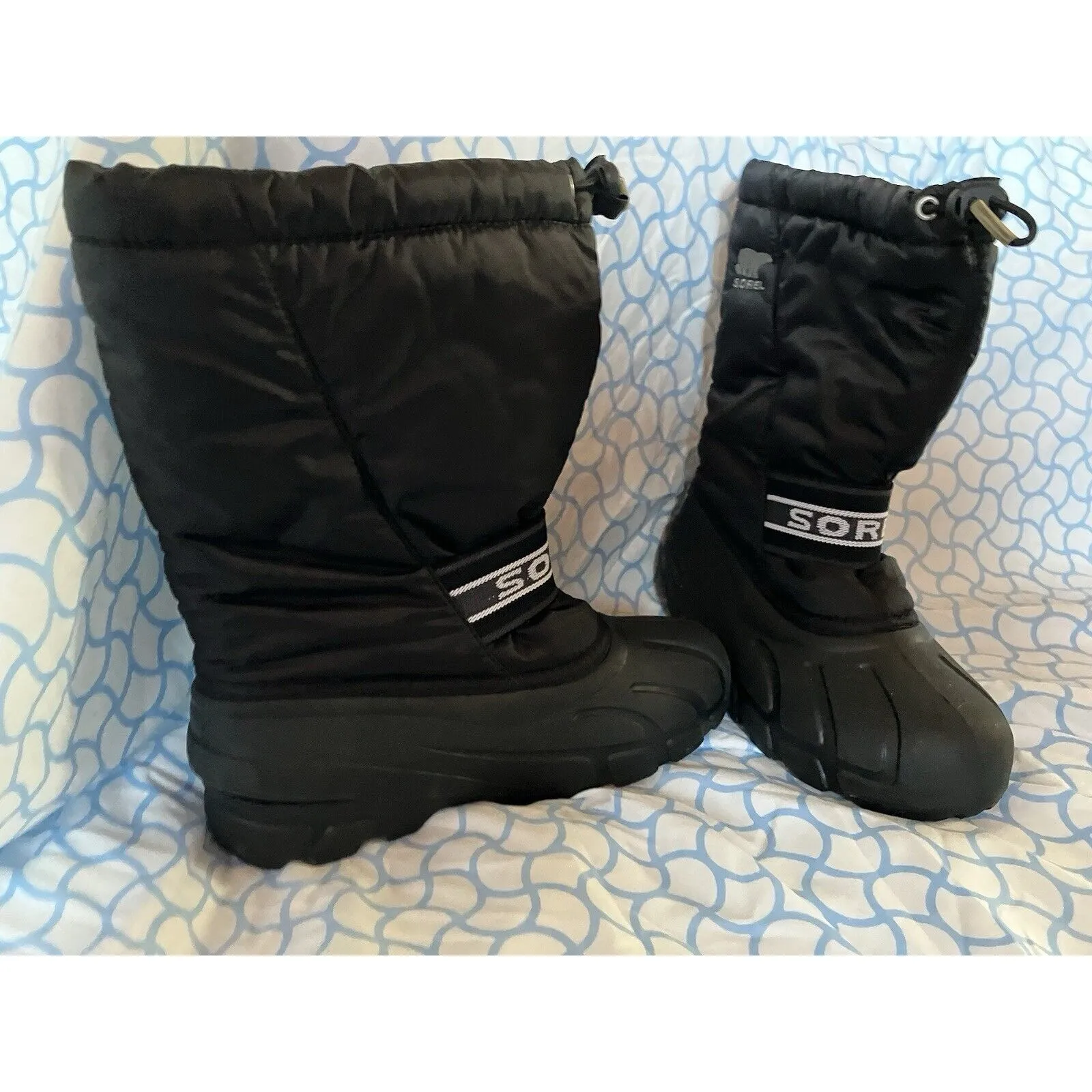 Sorel Snow Boots Unisex Black 1287921011 Size 5 Lace Up Excellent Condition - Image 2