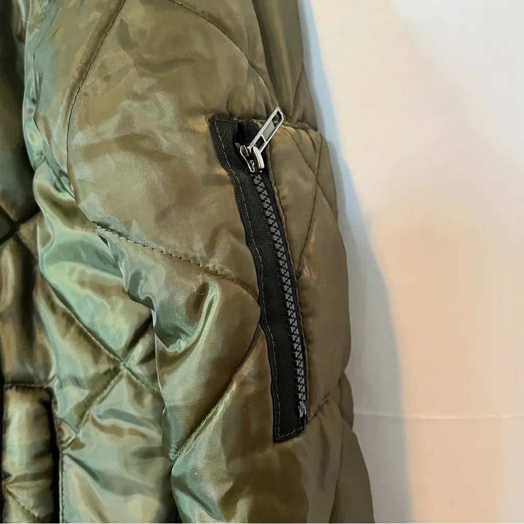 The North Face Olive Quilted Puffer Jacket - Image 4