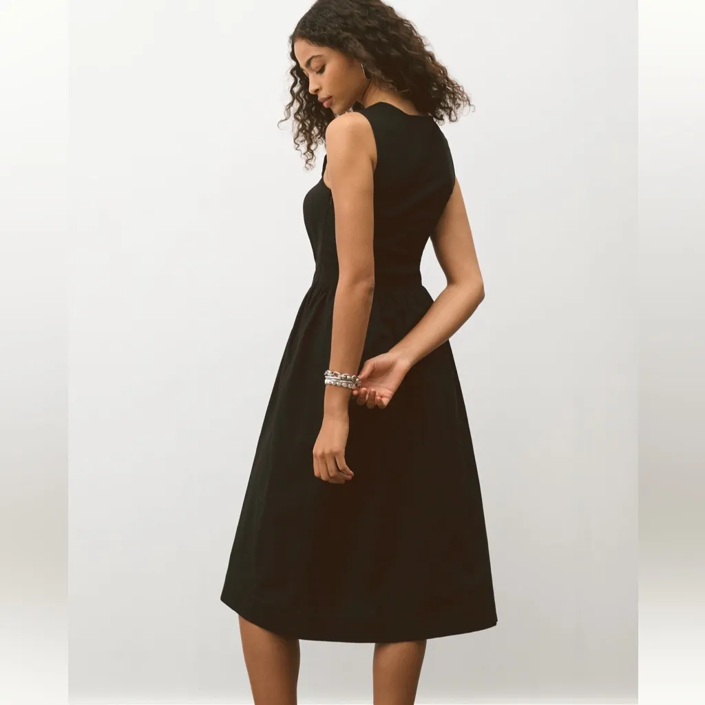 Anthropologie Maeve Drop-Waist Black Sleeveless Midi Dress - Image 3