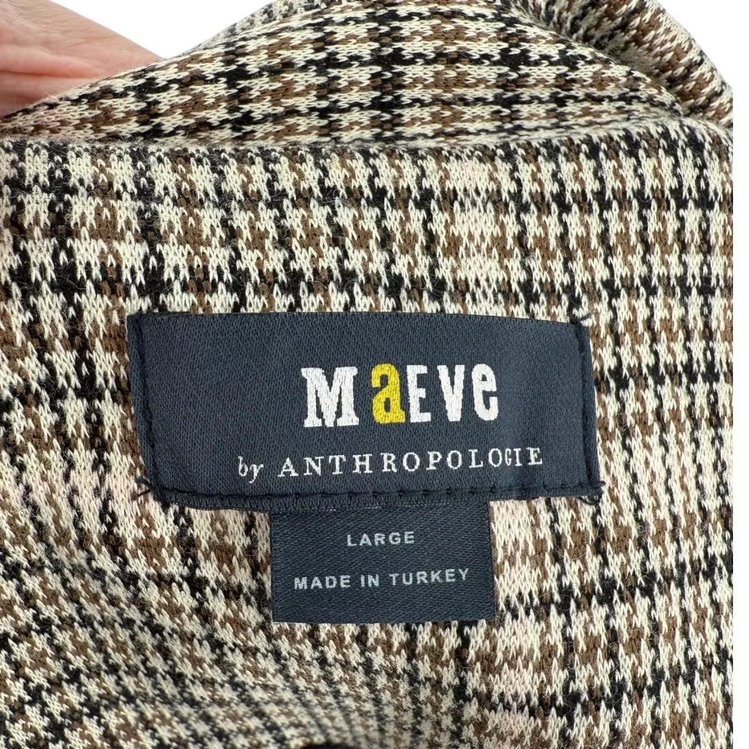 Anthropologie Maeve Collegiate Knit Plaid Blazer Jacket Sz Large Preppy Academia - Image 4