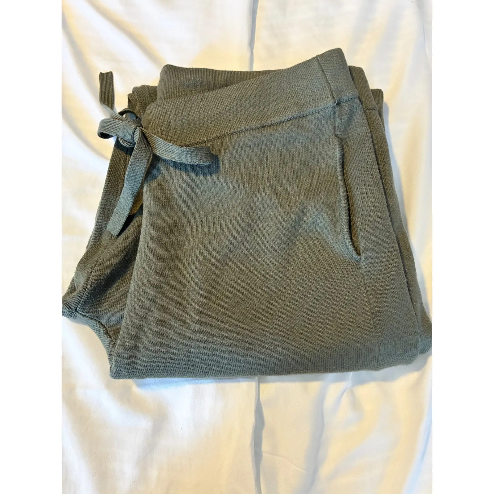 Splendid x Ella Jane Blog Knit Joggers Lounge‎ Pants Drawstring Green M - Image 3