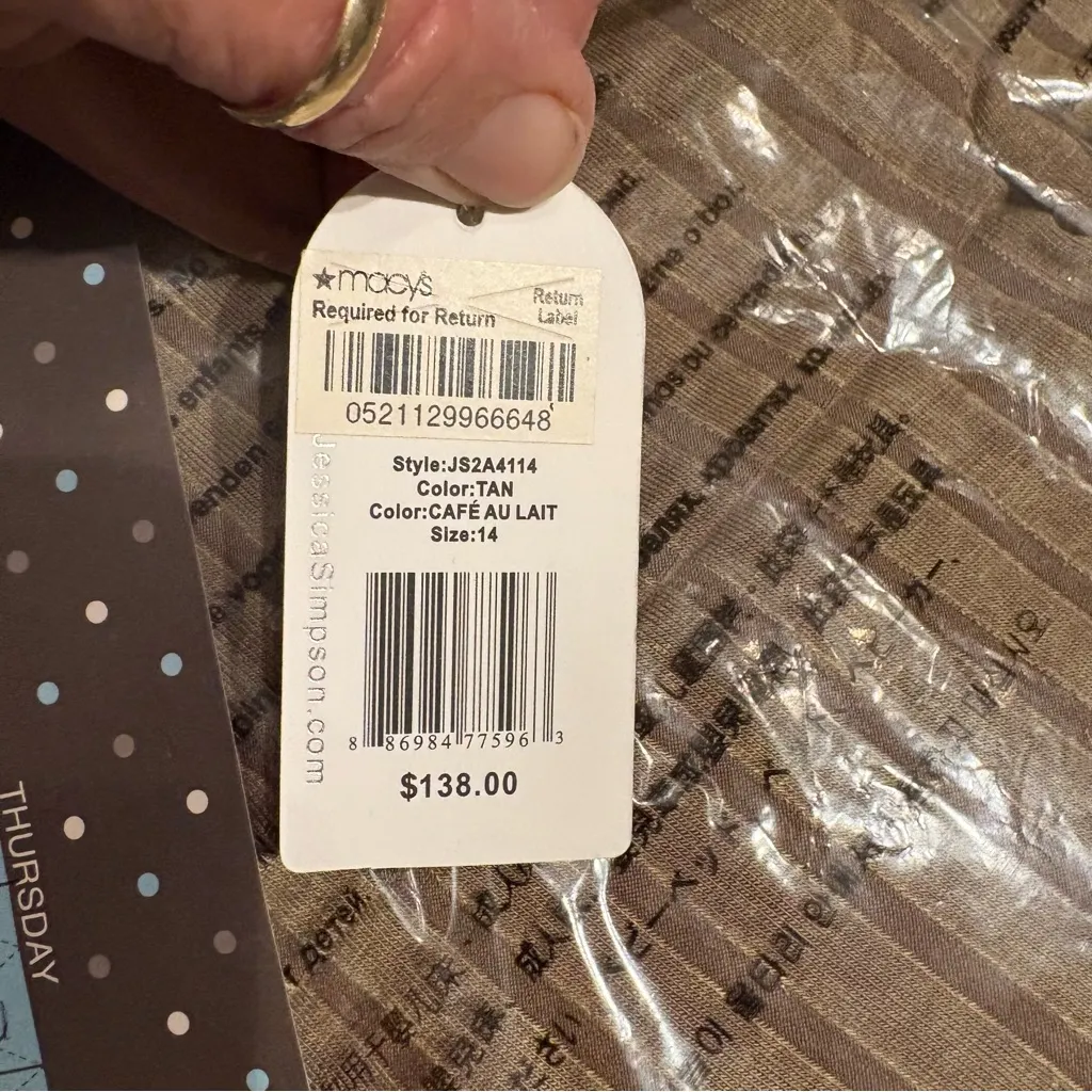 Jessica Simpson Elegant Brown Long Sleeve Dress - Image 6