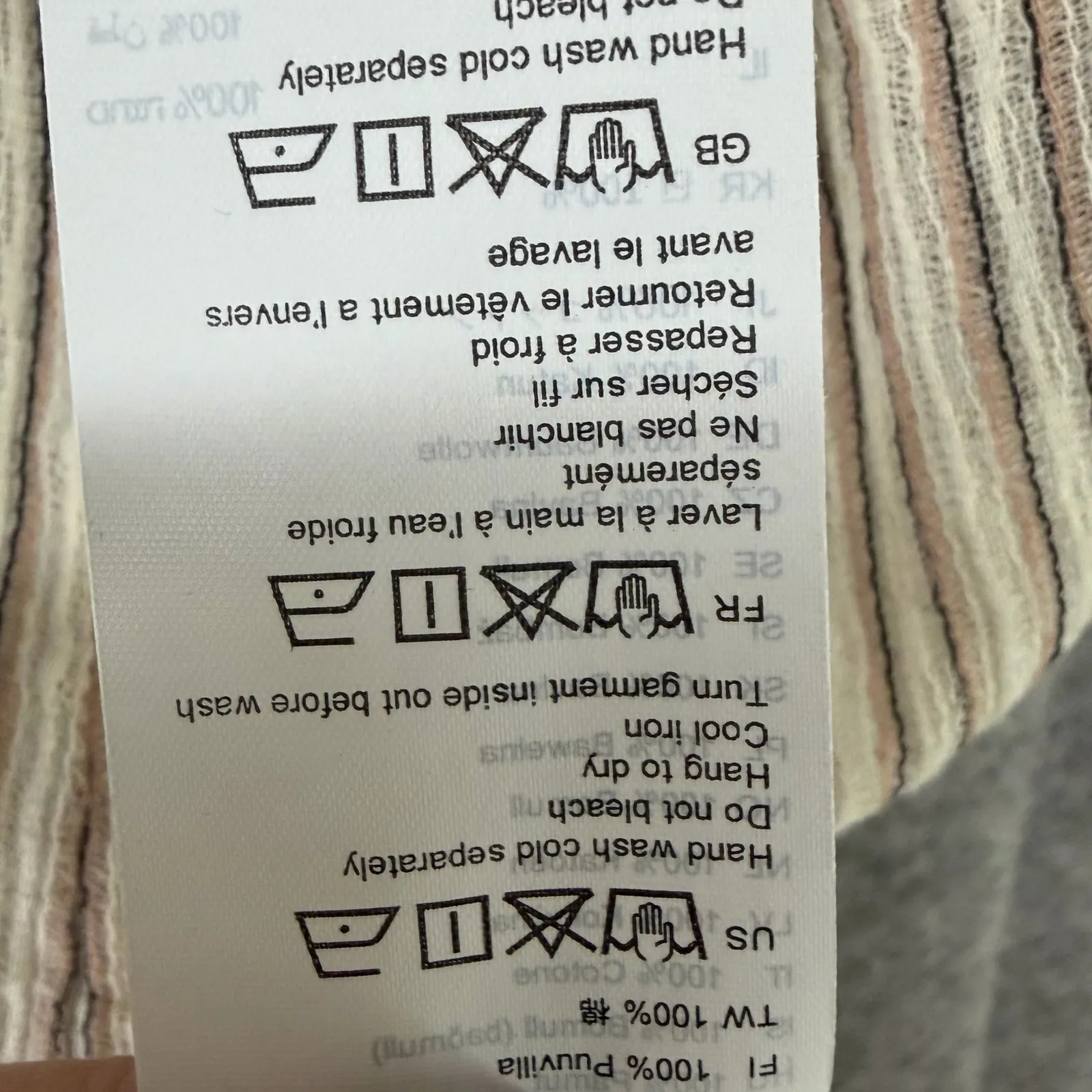 Billabong Wide Leg Pants Womens L Cream New Waves Stripe Beach Coastal Chic - Image 12