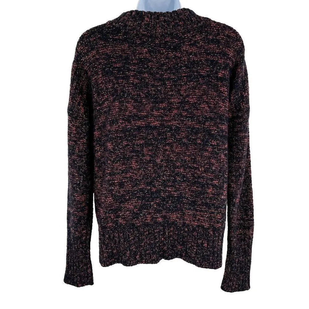 89th + Madison Mock Neck Multi-Colored Rainbow Knit Oversized Sweater - Image 2