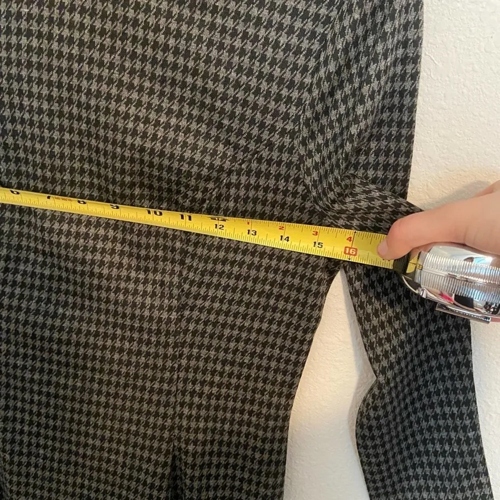 Beach lunch lounge houndstooth pleated knee-length Aline dress - Image 7